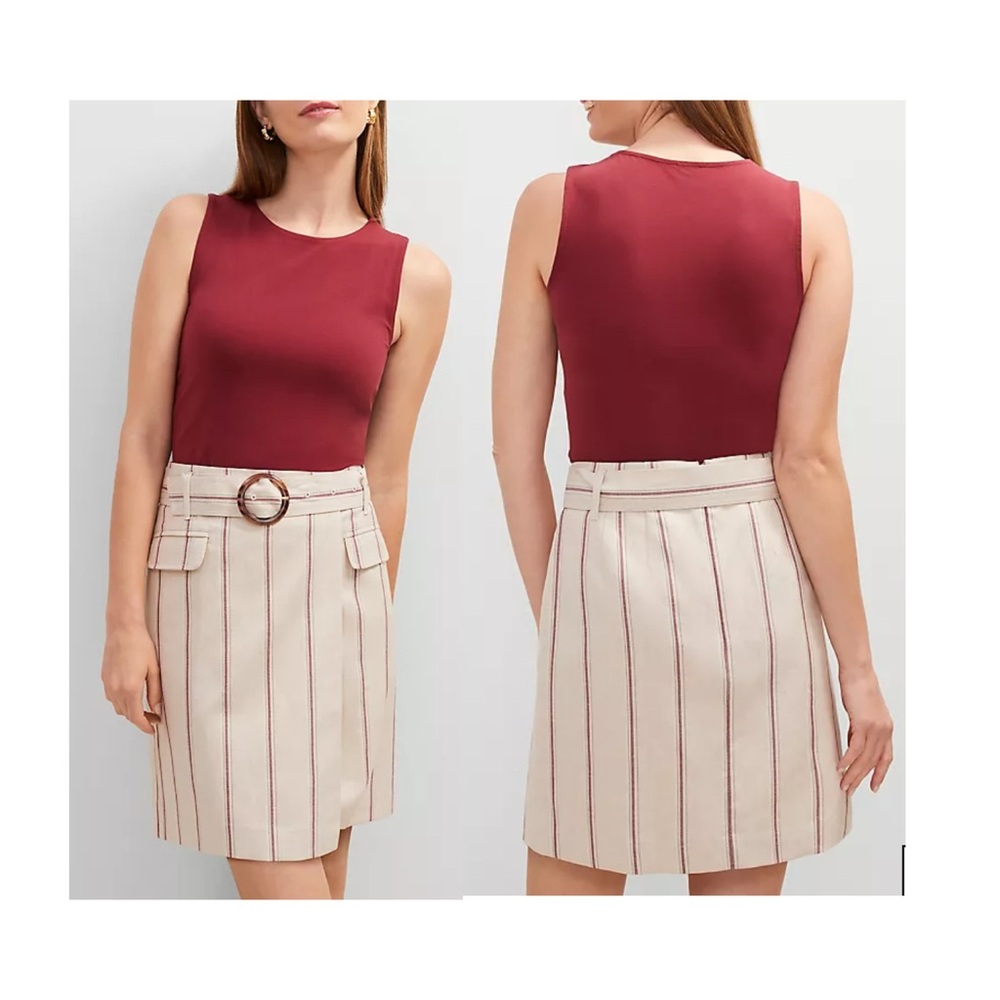 Ann Taylor • Pinstripe Wrap Skirt
